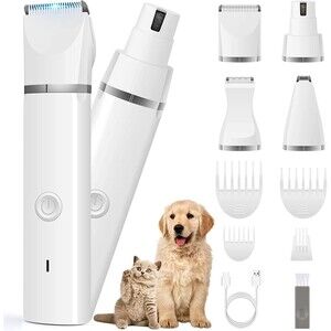 Dog Clippers Grooming Kit Hair Low Noise Paw Trimmer Rechargeable Cordless